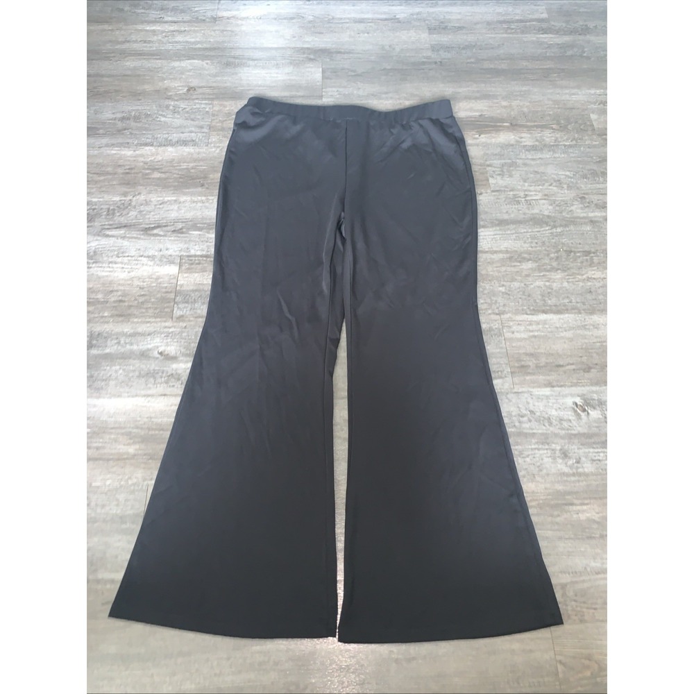Shein Curve Black Pants Wide Leg Elastic Waist 4XL Plus Size Womens
